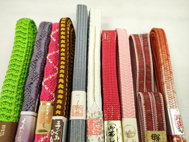 平和屋着物●和装小物　帯締め10本セット　貝の口組　御岳組　本場大島紬　礼装用　金糸　長尺あり　逸品　未使用　CABF7301ju