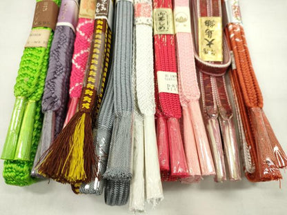 平和屋着物●和装小物　帯締め10本セット　貝の口組　御岳組　本場大島紬　礼装用　金糸　長尺あり　逸品　未使用　CABF7301ju