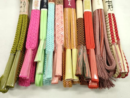 平和屋着物●和装小物　帯締め10本セット　畝打組　御岳組　丸組　銀座三河屋　さが美扱い　金糸　逸品　未使用　CABF7304ju