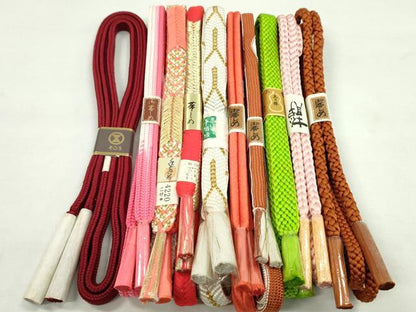 平和屋着物●和装小物　帯締め10本セット　冠組　礼装用　丸組　そごう扱い　金糸　逸品　未使用　CABF7305ju