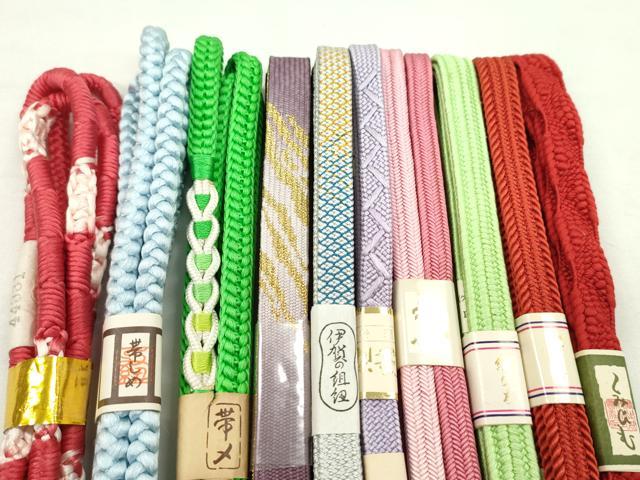 平和屋着物●和装小物　帯締め10本セット　高麗組　御岳組　金糸　逸品　未使用　CABF7307ju