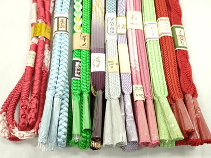 平和屋着物●和装小物　帯締め10本セット　高麗組　御岳組　金糸　逸品　未使用　CABF7307ju