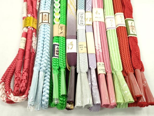 平和屋着物●和装小物　帯締め10本セット　高麗組　御岳組　金糸　逸品　未使用　CABF7307ju
