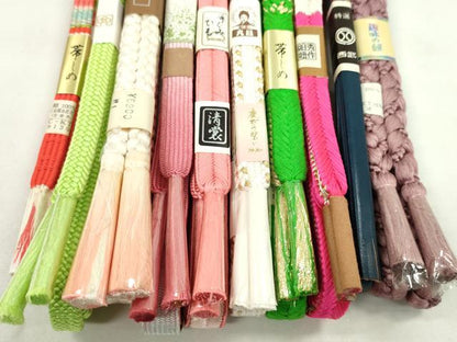 平和屋着物●和装小物　帯締め10本セット　高麗組　大和組　礼装用　レザー　西武百貨店扱い　金糸　逸品　未使用　CABF7308ju