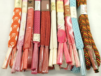 平和屋着物●和装小物　帯締め10本セット　御岳組　丸組　金糸　逸品　未使用　CABF7309ju