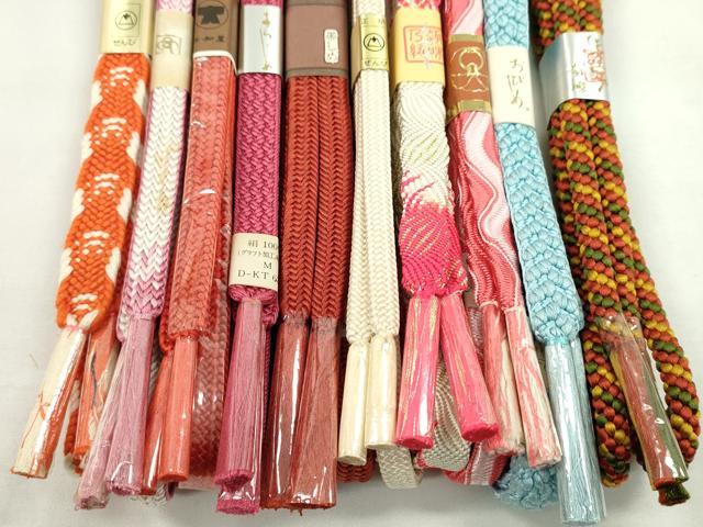 平和屋着物●和装小物　帯締め10本セット　御岳組　丸組　金糸　逸品　未使用　CABF7309ju