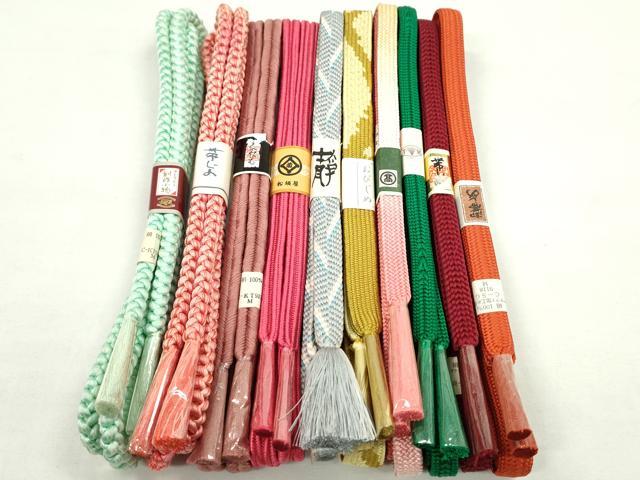平和屋着物●和装小物　帯締め10本セット　高麗組　畝打組　高島屋扱い　松坂屋扱い　金糸　逸品　未使用　CABF7310ju
