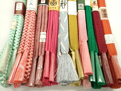 平和屋着物●和装小物　帯締め10本セット　高麗組　畝打組　高島屋扱い　松坂屋扱い　金糸　逸品　未使用　CABF7310ju