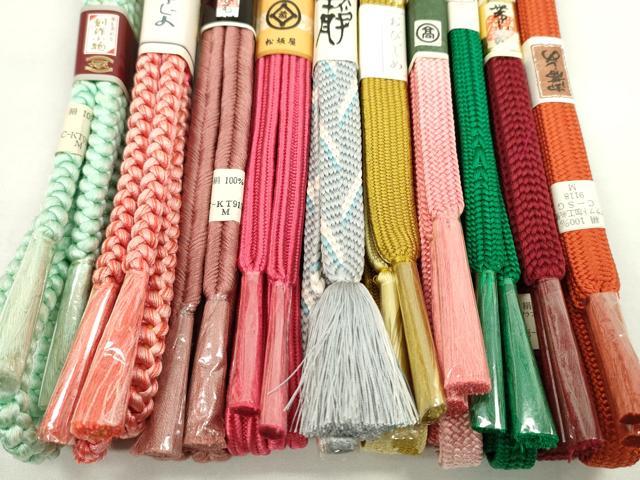 平和屋着物●和装小物　帯締め10本セット　高麗組　畝打組　高島屋扱い　松坂屋扱い　金糸　逸品　未使用　CABF7310ju