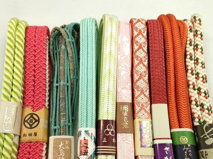 平和屋着物●和装小物　帯締め10本セット　高麗組　畝打組　奈良組　本場大島紬　雅流　さが美扱い　逸品　未使用　CABF7312ju