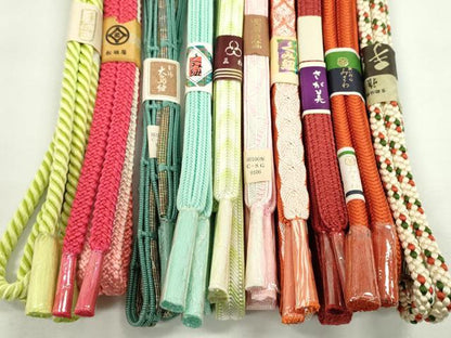 平和屋着物●和装小物　帯締め10本セット　高麗組　畝打組　奈良組　本場大島紬　雅流　さが美扱い　逸品　未使用　CABF7312ju