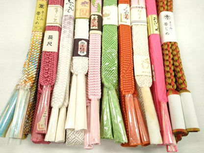 平和屋着物●和装小物　帯締め10本セット　礼装用　丸組　長尺あり　金糸　逸品　未使用　CABF7313ju