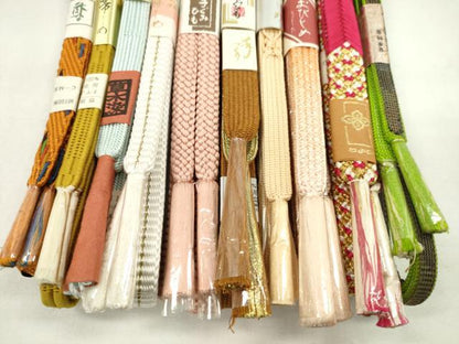平和屋着物●和装小物　帯締め10本セット　高麗組　本場大島紬　礼装用　草木染　金銀糸　逸品　未使用　CABF7314ju