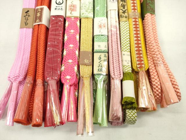 平和屋着物●和装小物　帯締め10本セット　高麗組　奈良組　本場大島紬　礼装用　さんび謹製　鈴乃屋扱い　金糸　逸品　未使用　CABF7316ju