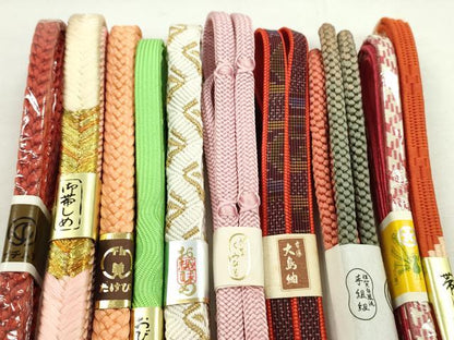 平和屋着物●和装小物　帯締め10本セット　白鳳流　本場大島紬　礼装用　大丸扱い　金銀糸　逸品　未使用　CABF7317ju