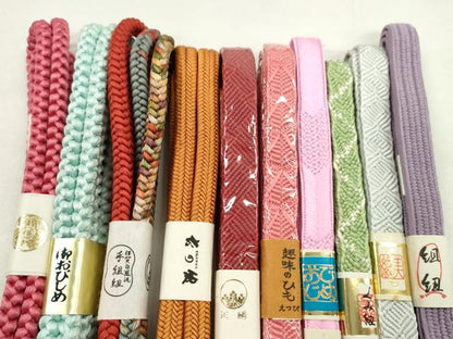 平和屋着物●和装小物　帯締め10本セット　冠組　唐組　白鳳流　大和組　丸組　逸品　未使用　CABF7318ju
