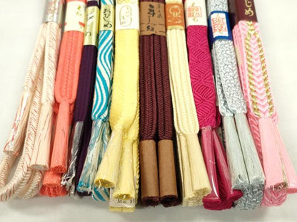 平和屋着物●和装小物　帯締め10本セット　冠組　唐組　奈良組　草木染　金糸　逸品　未使用　CABF7320ju