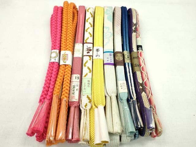 平和屋着物●和装小物　帯締め10本セット　高麗組　蛇皮　丸組　堅牢草木染　逸品　未使用　CABF7322ju 平和屋着物○和装小物 帯締め10本セット 高麗組 蛇皮 丸組 堅牢草木染