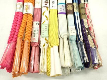平和屋着物●和装小物　帯締め10本セット　高麗組　蛇皮　丸組　堅牢草木染　逸品　未使用　CABF7322ju