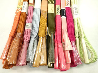 平和屋着物●和装小物　帯締め10本セット　高麗組　丸源氏組　白鳳流　金糸　逸品　未使用　CABF7327ju