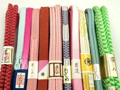 平和屋着物●和装小物　帯締め10本セット　冠組　高麗組　三越扱い　大丸扱い　逸品　未使用　CABF7329ju