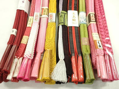平和屋着物●和装小物　帯締め10本セット　冠組　大和組　本場大島紬　長尺あり　金糸　逸品　未使用　CABF7330ju