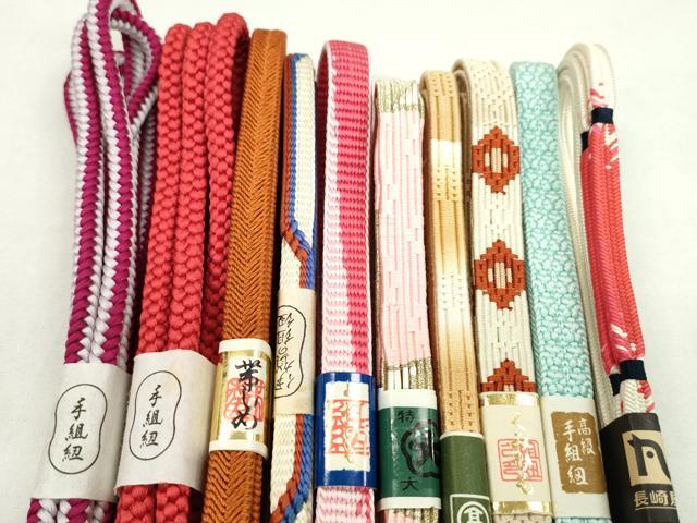 平和屋着物●和装小物　帯締め10本セット　平源氏組　御岳組　丸組　高島屋扱い　金糸　逸品　未使用　CABF7331ju 平和屋着物○和装小物 帯締め10本セット 平源氏組 御岳組 丸組 高島屋