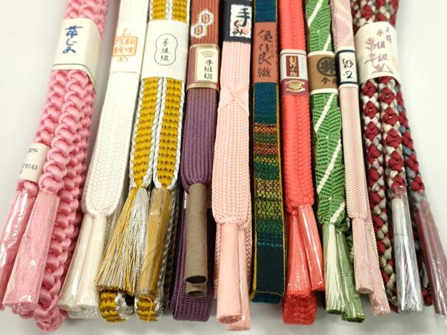 平和屋着物●和装小物　帯締め10本セット　高麗組　平源氏組　ユーカラ織　銀糸　逸品　未使用　CABF7382ju