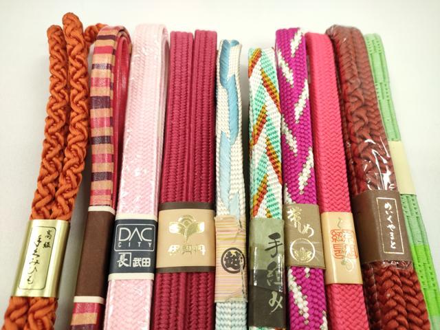 平和屋着物●和装小物　帯締め10本セット　笹浪組　雅流　レザー　伊勢丹扱い　三越扱い　やまと誂製　銀糸　逸品　未使用　CABF7383ju 平和屋着物○和装小物 帯締め10本セット 笹浪組 雅流 レザー