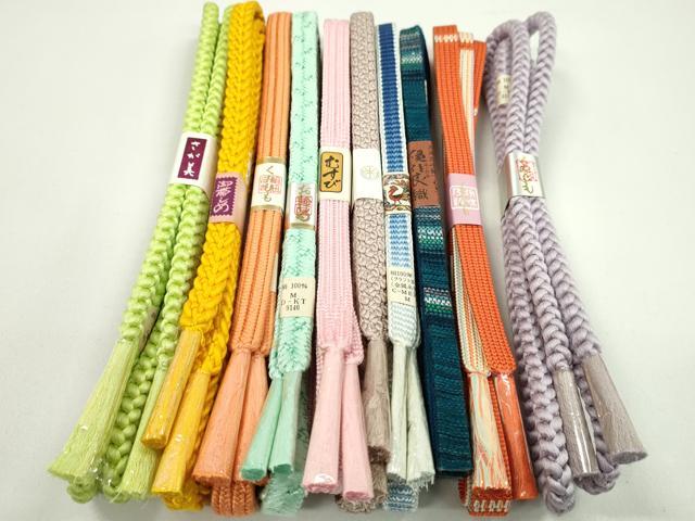 平和屋着物●和装小物　帯締め10本セット　畝打組　御岳組　丸組　銀座三河屋　さが美扱い　金糸　逸品　未使用　CABF7304ju 平和屋着物○和装小物 帯締め10本セット 鎌倉組 畝打組 ユーカラ