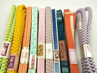 平和屋着物●和装小物　帯締め10本セット　鎌倉組　畝打組　ユーカラ織　さが美扱い　ラメ糸　逸品　未使用　CABF7386ju