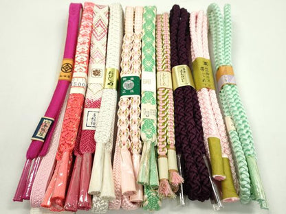 平和屋着物●和装小物　帯締め10本セット　新源氏組　礼装用　丸組　松坂屋扱い　金銀糸　逸品　未使用　CABF7387ju