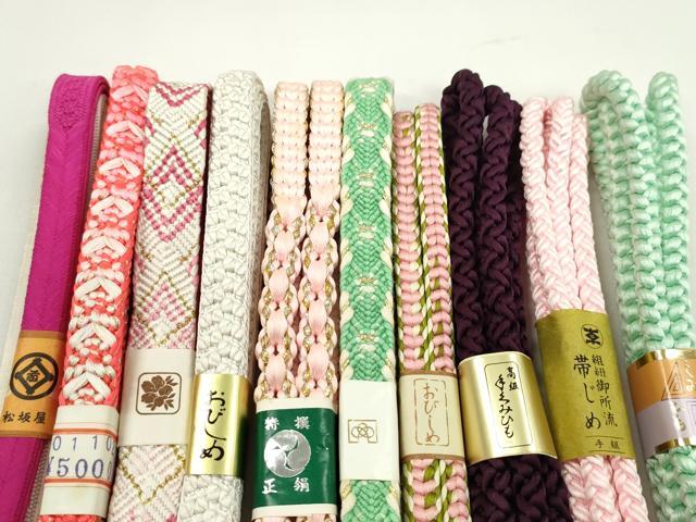平和屋着物●和装小物　帯締め10本セット　新源氏組　礼装用　丸組　松坂屋扱い　金銀糸　逸品　未使用　CABF7387ju