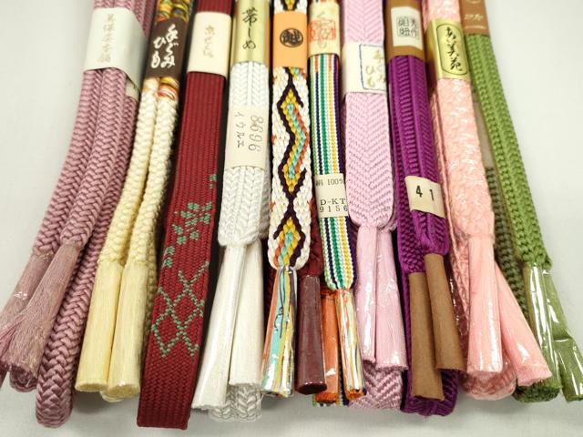 平和屋着物●和装小物　帯締め10本セット　高麗組　笹浪組　三越扱い　美保姿本舗　銀糸　逸品　未使用　CABF7388ju