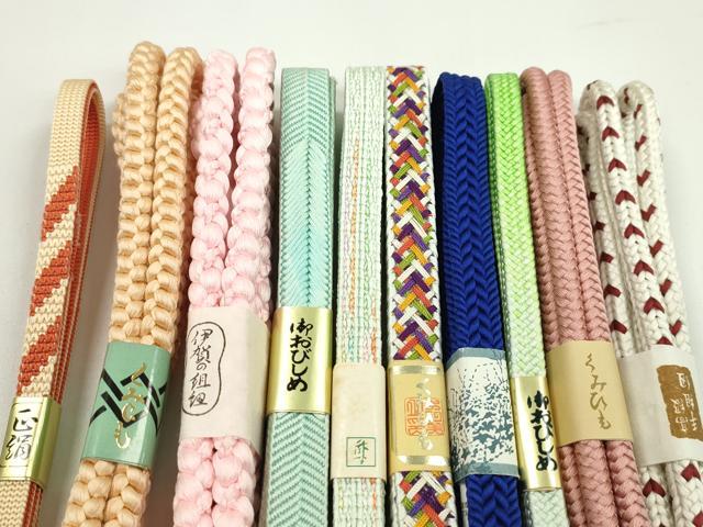 平和屋着物●和装小物　帯締め10本セット　笹浪組　小田巻き　伊賀組み紐　さんび謹製　逸品　未使用　CABF7389ju