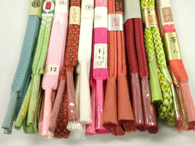 平和屋着物●和装小物　帯締め10本セット　友禅作家・篁作　冠組　笹浪組　奈良組　草木染　金銀糸　逸品　未使用　CABF7390ju