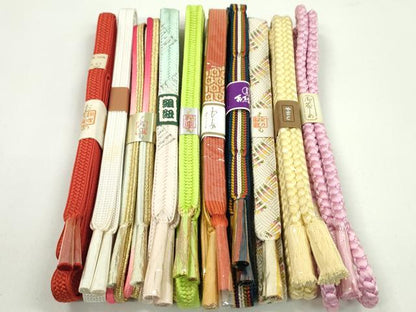 平和屋着物●和装小物　帯締め10本セット　高麗組　唐組　やまと誂製　金銀糸　逸品　未使用　CABF7393ju