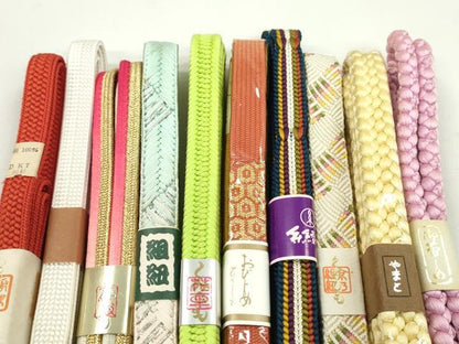平和屋着物●和装小物　帯締め10本セット　高麗組　唐組　やまと誂製　金銀糸　逸品　未使用　CABF7393ju