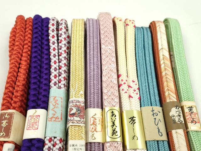 平和屋着物●和装小物　帯締め10本セット　冠組　大和組　礼装用　金銀糸　逸品　未使用　CABF7395ju
