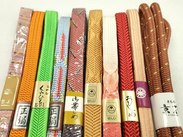 平和屋着物●和装小物　帯締め10本セット　笹浪組　奈良組　金糸　逸品　未使用　CABF7396ju