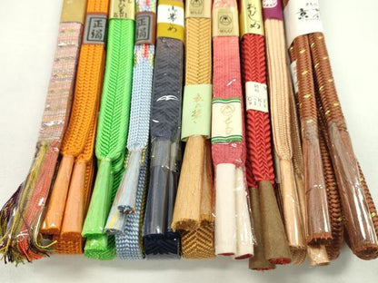 平和屋着物●和装小物　帯締め10本セット　笹浪組　奈良組　金糸　逸品　未使用　CABF7396ju