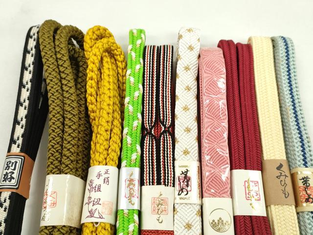 平和屋着物●和装小物　帯締め10本セット　冠組　唐組　礼装用　丸組　美保姿本舗　金糸　逸品　未使用　CABF7397ju