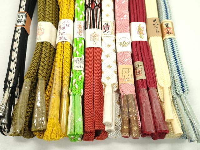 平和屋着物●和装小物　帯締め10本セット　冠組　唐組　礼装用　丸組　美保姿本舗　金糸　逸品　未使用　CABF7397ju