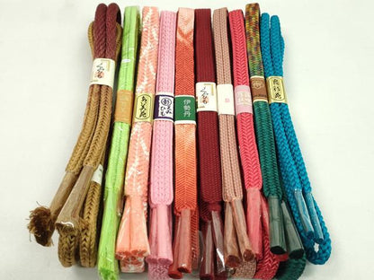 平和屋着物●和装小物　帯締め10本セット　笹浪組　丸組　高島屋扱い　逸品　未使用　CABF7400ju