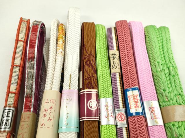 平和屋着物●和装小物　帯締め10本セット　高麗組　笹浪組　三分紐　博多織　礼装用　金糸　逸品　未使用　CABF7401ju