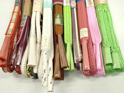 平和屋着物●和装小物　帯締め10本セット　高麗組　笹浪組　三分紐　博多織　礼装用　金糸　逸品　未使用　CABF7401ju