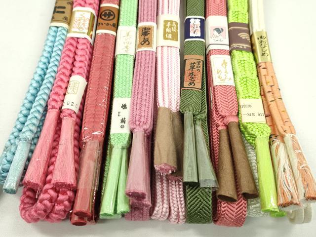 平和屋着物●和装小物　帯締め10本セット　冠組　草木染　丸組　逸品　未使用　CABF7402ju