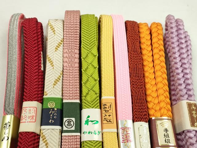 平和屋着物●和装小物　帯締め10本セット　冠組　礼装用　丸組　高島屋扱い　金銀糸　逸品　未使用　CABF7404ju 平和屋着物○和装小物 帯締め10本セット 冠組 礼装用 丸組 高島屋扱い