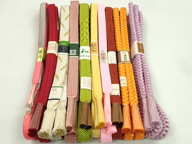 平和屋着物●和装小物　帯締め10本セット　笹浪組　礼装用　高島屋扱い　金銀糸　逸品　未使用　CABF7407ju