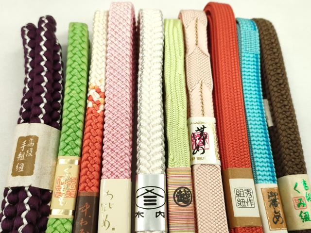 平和屋着物●和装小物　帯締め10本セット　変わり貝の口組　礼装用　三越扱い　金銀糸　逸品　未使用　CABF7408ju